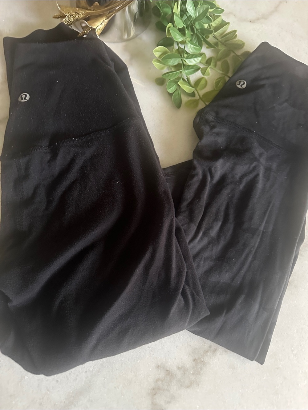 Lululemon Black Athletic Leggings with Logo